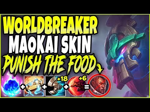 Punish the ranged Cocky FOOD 🔥 WORLDBREAKER MAOKAI SKIN 🔥 LoL Best Maokai Season 10 Build Gameplay