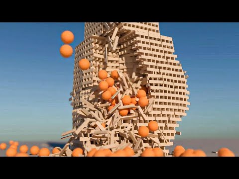 Massive Tower Demolition - LuxRender (4K)