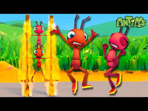 Joey and Boo Aren't Fire Resist-ANT 🧯 | 🐜 Antiks 🐜 | Funny Cartoons for Kids | Moonbug