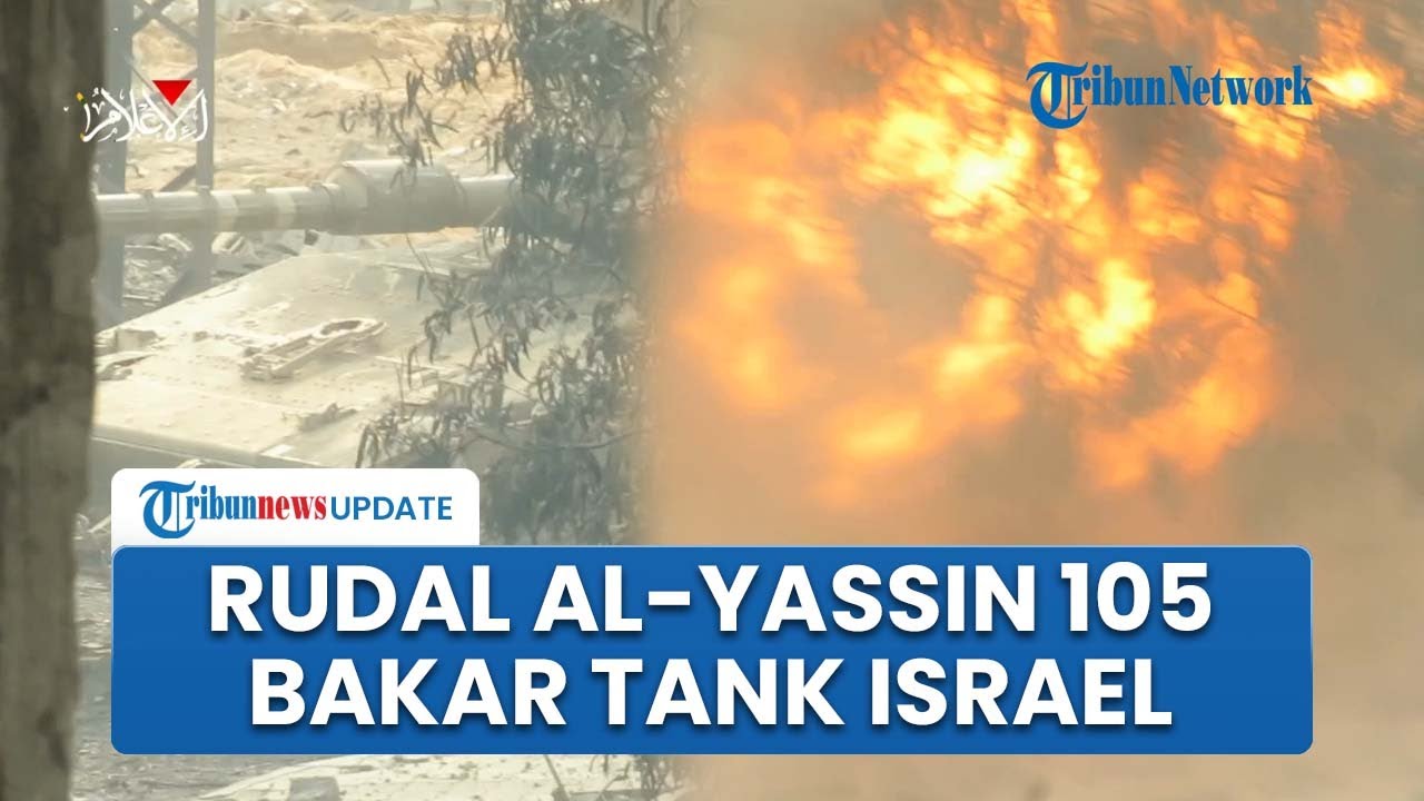 Detik-detik Ledakan Dahsyat Hamas Tembak Rudal Al-Yassin 105 ke Tank Merkava, Tentara IDF Terbakar