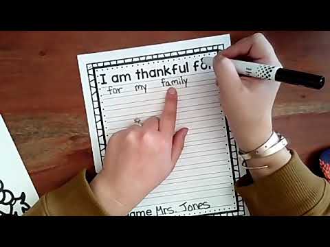 I am thankful for -Writing Project