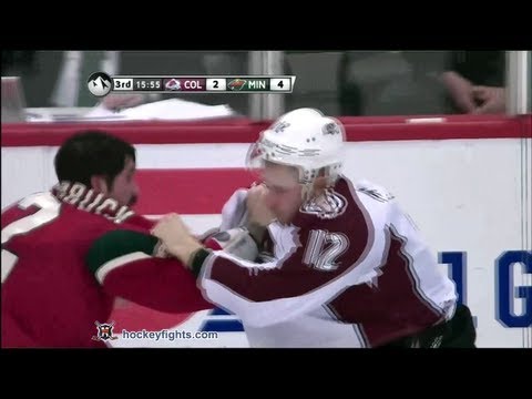 Chuck Kobasew vs Cal Clutterbuck Mar 14, 2013