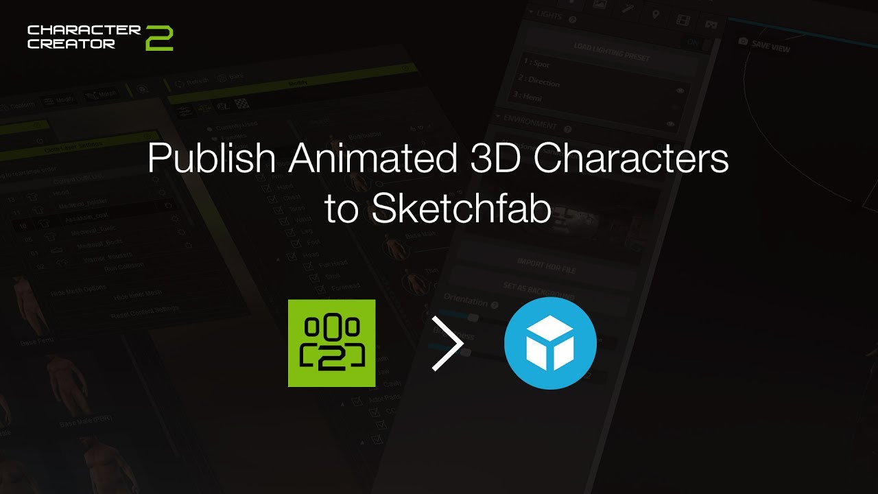 Character Creator 2 - Publishing Animated 3D Characters to Sketchfab (Short Version) - YouTube