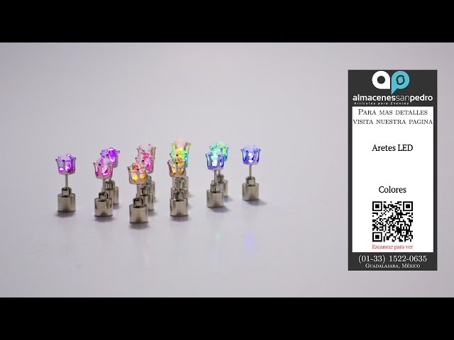 Vídeo relacionado con 1 par de pendientes con luz LED intermitente, para decoración de fiestas de baile, accesorios populares, joyería de día festivo, 1 pair, Diamante de imitación