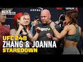 Zhang Weili vs. Joanna Jedrzejczyk UFC 248 Weigh-In Staredown - MMA Fighting