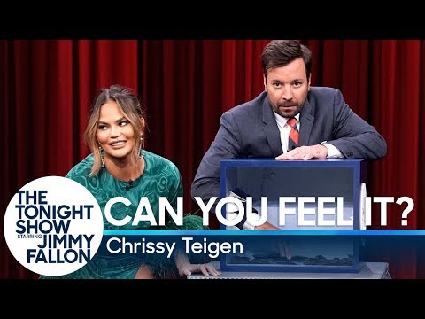 Chrissy Teigen And Jimmy Fallon Freak Out While Guessing The Mystery Objects They're Touching