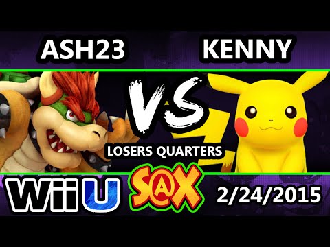 S@X - Ash23 (Bowser) Vs. WS | Kenny (Pikachu) SSB4 Losers Quarters - Smash For Wii U