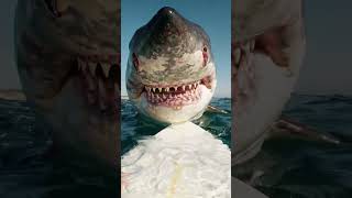 Giant Great White Shark Gets WAY Too Close To Surfboard! | AI