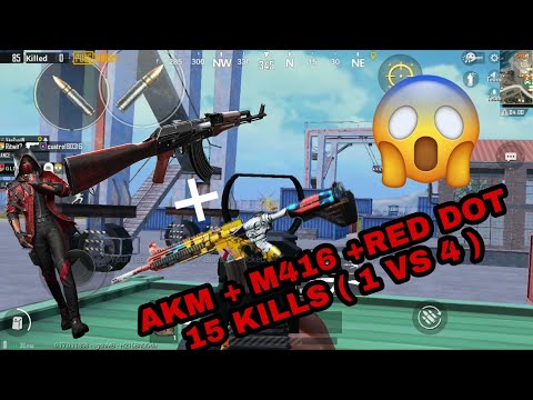 AZZO GAMING | AZZOism 1 vs 4 kill montage M416+AKM+ RED DOT OVERRR  PEVER ........
