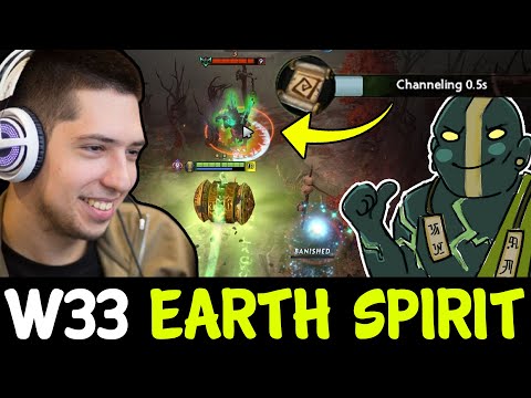 w33 Outplayed Enemies with EARTH SPIRIT MID!!