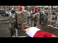 Bench press 225 x 18 reps 