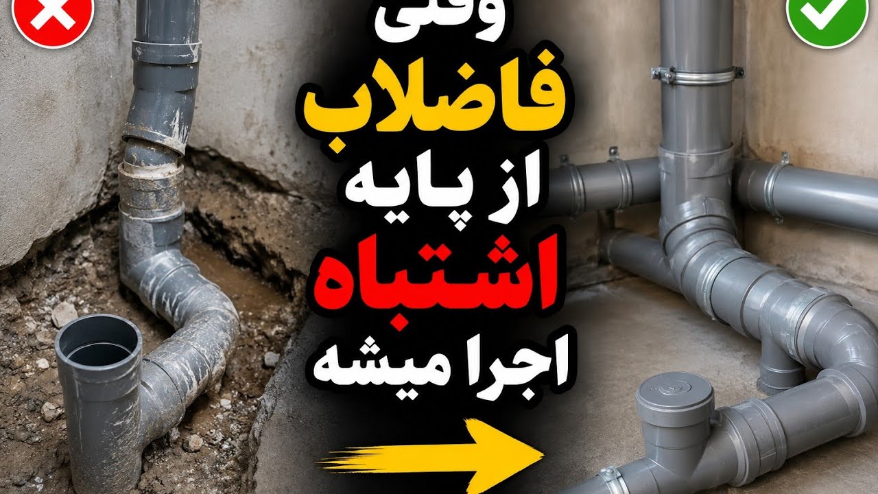 وقتی اجرای فاضلاب اشتباهه | قبل و بعد از یک اصلاح اساسی