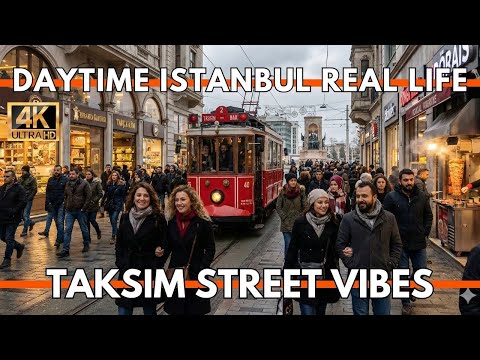 Istanbul Turkey 2026 4K Walking Tour | Istiklal Street Day Walk →Taksim Square,Street Food,Real Life
