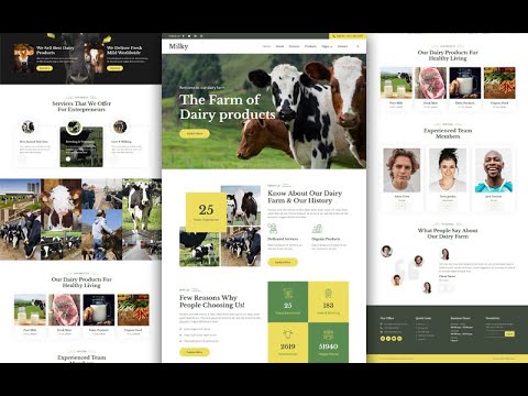 HTML Dairy Farm Website Template| Complete Dairy farm static website |how to make dairy website