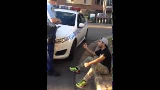 Youth of Middle Eastern appearance remonstrating with NSW Police