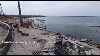 З'явилося відео руйнувань на греблі Каховської ГЕС