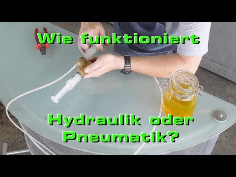 Wie funktioniert eine Hydraulik oder Pneumatik und was ist der Unterschied?
