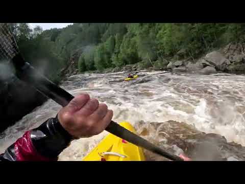 Kayak in Mistra gorge, 7/8/2025. High water, 28 m3/sec