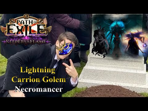 PoE 3.27 (Keepers of the Flame) - 140m DPS Lightning Carrion Golem Necromancer Uber Boss compilation