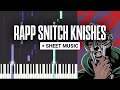 Rapp Snitch Knishes - MF DOOM - Piano Tutorial - Sheet Music & MIDI