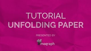 Unfolding Paper Tutorial After Effect