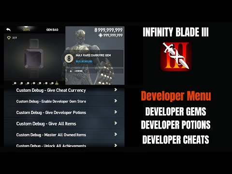 Infinity Blade 3 Developer Menu Showcase - Developer Gem store, Gems, Potions, Cheats and more!