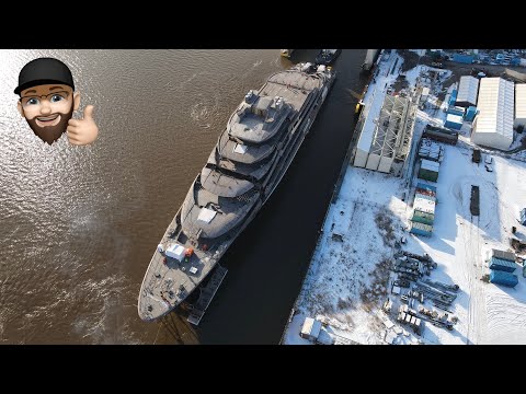 4K | Next MegaYacht Hull Project LUMINANCE of Lürssen Shipyard