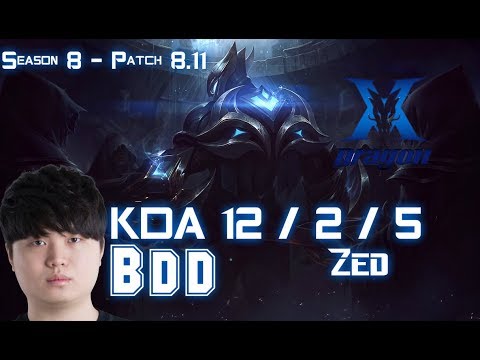 KZ BDD ZED vs YASUO Mid - Patch 8.11 KR Ranked
