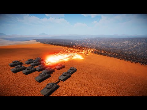 500.000 T-Rex VS 15 FULL AUTO TANKS ! Ultimate Epic Battle Simulator 2 - UEBS 2