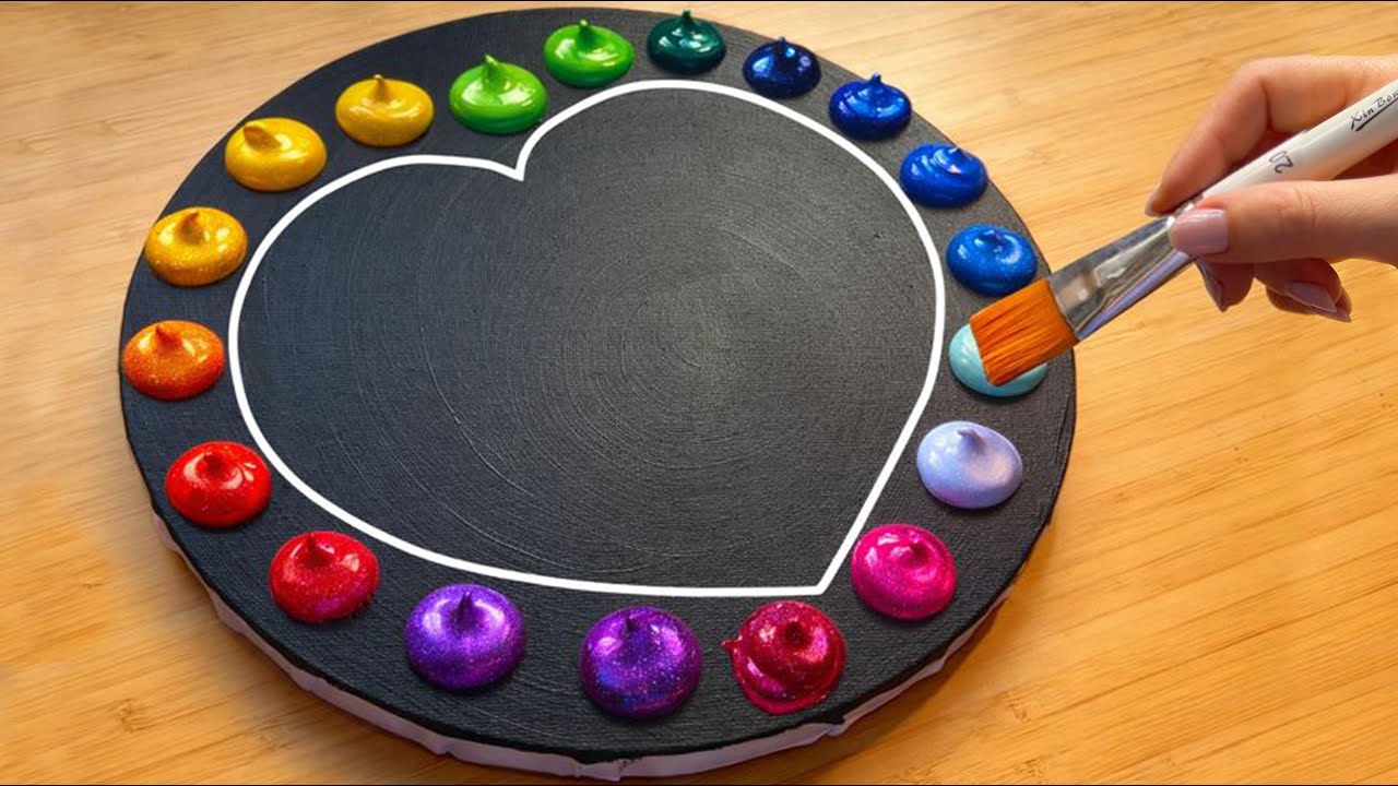 EASY Acrylic Painting | Colorful Rainbow Landscape Technique