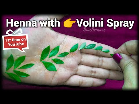 Applied volini spray on henna leaves
