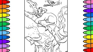 Coloring The Lion King Simba Clung on a Tree During Stempede Coloring Pages