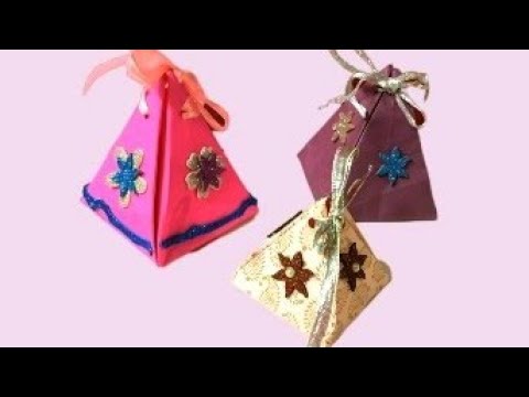 Easy Pyramid gift box / #diy #craftideas #papercraft #papergiftbox #videotutorial