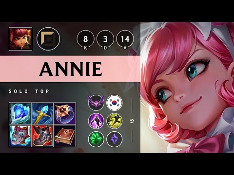 Annie Top vs Pantheon - KR Master Patch 25.09