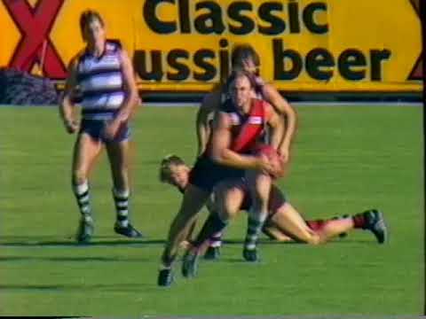1986 Round 2 VFL Essendon Vs Geelong at Windy Hill, 20 mins  Sevens Big League, Part highlights of 3