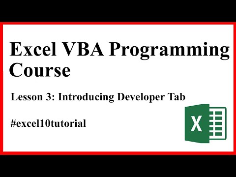 Introducing Developer Tab  Excel Vba Programming Course  Lesson 3
