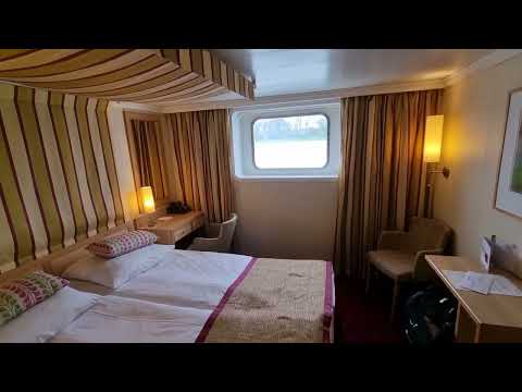 Kabinenrundgang auf der A-Rosa Silva. Kategorie A mit Fenster.