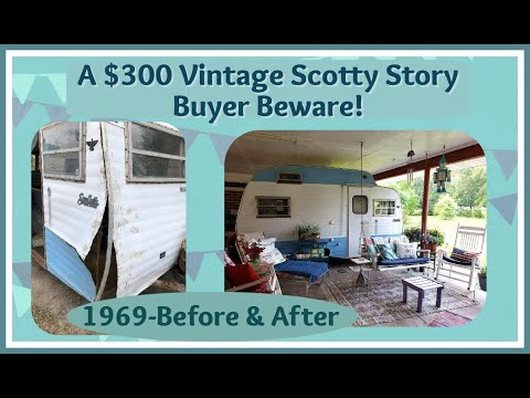 A $3,000 to $300 Scotty HiLander 1969 Vintage Camper Remodel Story ~ Before And After