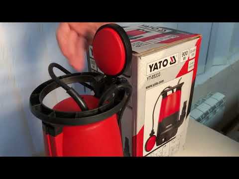Насос YATO для грязной воды, 900 Вт, 18 м?/ч, высота 8.9 м, глубина 7 м Насос YATO для грязной воды, 900 Вт, 18 м?/ч, высота 8.9 м, глубина 7 м