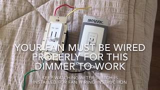 How to install Lutron Skylark ceiling fan light combo dimmer switch
