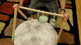 B. toys  Wooden Baby Play Gym  Activity Mat Hanging Sensory Toys  Natural Wood – Babies, Infants