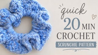 QUICK & EASY CROCHET SCRUNCHIE | Beginner-Friendly Crochet Pattern in Under 20 Minutes!