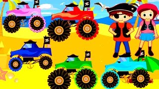 Monster Trucks & Pirate Games for Kids - Learn Colors, Alphabet, Numbers, Shapes & Truck Match Up