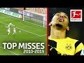 Top 10 Misses of The Decade 2010-2019 - Aubameyang, James, Origi & More