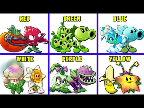 PVZ 2 - 6 Best COLOR Pair Plants vs Team Zombies - Team So OP !!!