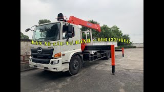Xe Hino FM 3 chân gắn cẩu Kanglim 8 tấn 6 đốt