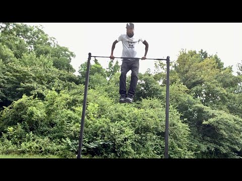 I seen a pull-up bar while I was at work so I did some muscle-ups