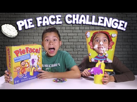 PIE FACE CHALLENGE!!! Messy Whipped Cream in the FACE Game! Video
