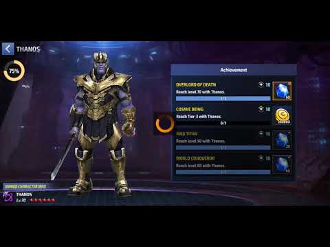 Upgrading thanos to level 70 + all character gear to 25 in mff