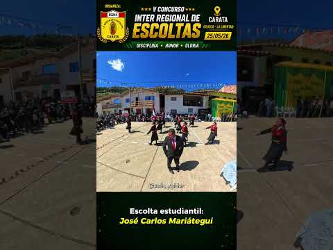 La escolta mariateguista formándose frente a la iglesia del pueblo | Carata 2026